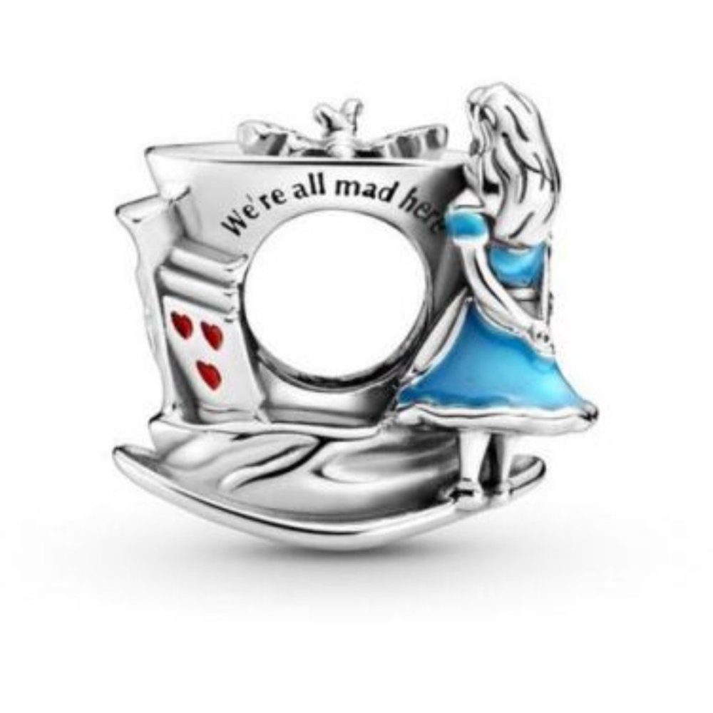 Pandora -Alice in Wonderland & The Mad Hatter's Tea Party Charm and Pouch